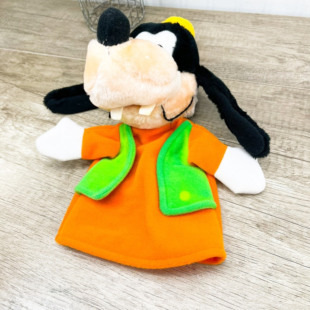 Disney Parks Goofy Plush Hand Puppet Disneyland Walt Disney World Orange Green - Picture 6 of 8